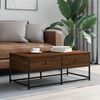 vidaXL Coffee Table Brown Oak Engineered Wood, Metal 39.4 x 20.1 x 15.7 in