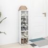 vidaXL Shoe Cabinet High gloss white Engineered wood Tall and narrow
