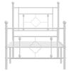 vidaXL Bed Frame White Steel Small Single Bed Frame Rectangular