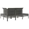 vidaXL 4 Piece Patio Lounge Set with Cushions Grey Poly Rattan