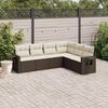vidaXL Garden Sofa Set Brown PE rattan Large Adjustable Feet