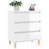 vidaXL Sideboard High gloss white Engineered wood, solid eucalyptus wood