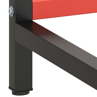 vidaXL Work Bench Frame Matte Black and Matte Red 86.6"x22.4"x31.1" Metal