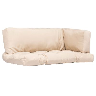 vidaXL Pallet Cushions 3 pcs Sand Polyester