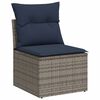 vidaXL 8 Piece Patio Sofa Set with Cushions Gray Poly Rattan