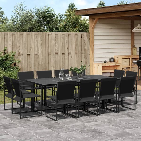 vidaXL Garden Dining Set Black