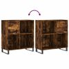 vidaXL Record Cabinet Smoked oak Engineered wood, Iron Large