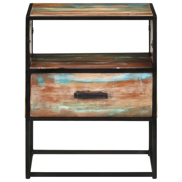vidaXL Bed Cabinet Multicolor Recycled mixed wood and iron Bed Cabinet