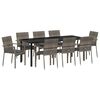 vidaXL Garden Dining Set with Cushion 9 pcs Grey Poly Rattan