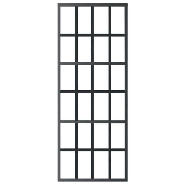 vidaXL Sliding Door with Hardware Set ESG Glass&Aluminium 29.9x80.7"(151020+145263)