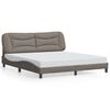 vidaXL Bed Frame Taupe Polyester, Metal, Solid Pine Wood, Plywood King