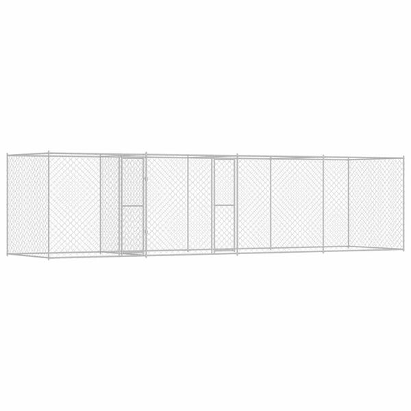 vidaXL Dog Cage Silver 236.22 x 78.74 x 78.74 in Galvanised Steel