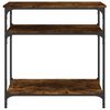 vidaXL Console Table Smoked Oak Engineered Wood, Metal 29.5 in