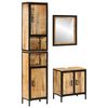 vidaXL Bathroom Furniture Set Natural wood and black