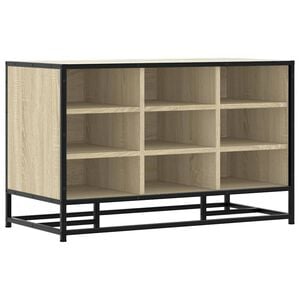 vidaXL Shoe Bench Sonoma Oak Engineered Wood, Metal Medium Shoe Bench