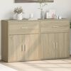 vidaXL Sideboards 2 pcs Sonoma Oak 23.6"x12.2"x27.6" Engineered Wood