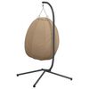 vidaXL Hanging Egg Chair Taupe Steel, 100% polyester Standard