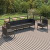 vidaXL Garden Lounge Set Grey PE rattan Medium Modular