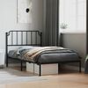 vidaXL Bed Frame Black Powder-Coated Steel 42.1 x 79.9 in Bed