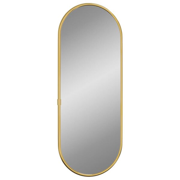 vidaXL Wall Mirror Gold Glass 15.7 x 5.9 in Minimalistic Wall Mirror