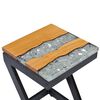 vidaXL Coffee Table Multicolor Solid teak wood Small Decorative Inlays