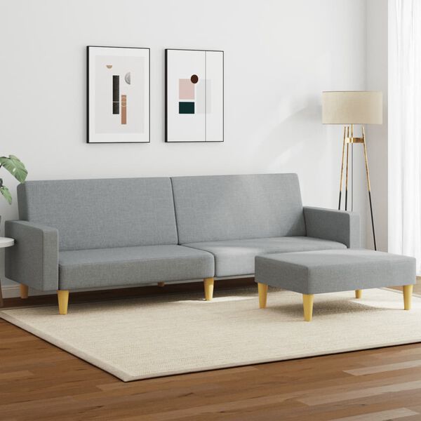 vidaXL Sofa Bed Light Gray
