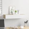 vidaXL Wall-mounted Drawer Shelf Oak and White 60x23,5x3.9 " MDF
