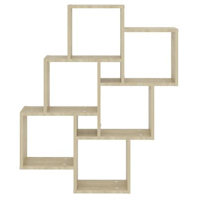 vidaXL Wall Cube Shelf Sonoma Oak 30.7"x5.9"x36.6" Engineered Wood