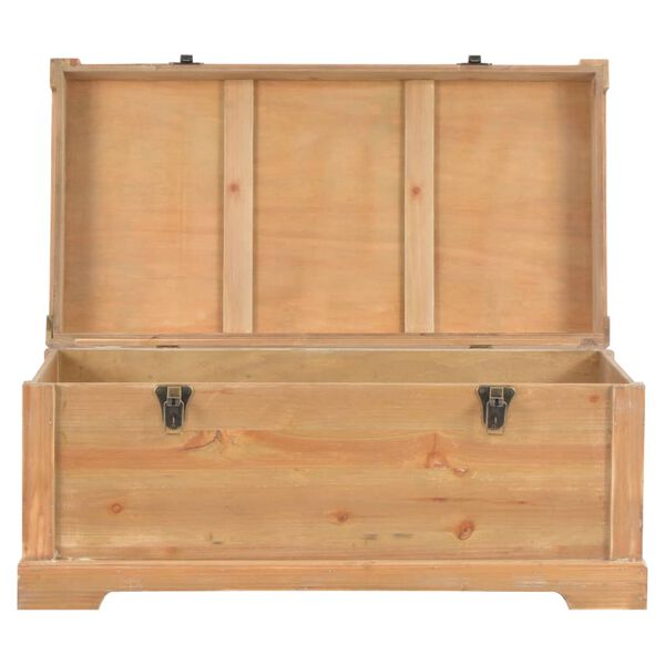 vidaXL Storage Chest Natural wood MDF, Polyester 31.5 x 15.7 x 15.7 in