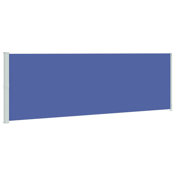 vidaXL Side Awning Blue 100% polyester with PU coating, powder-coated steel