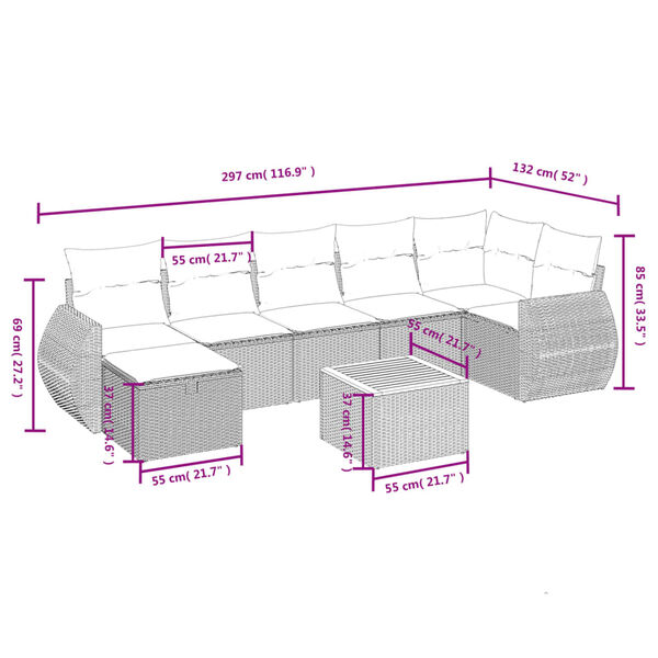 vidaXL Garden Sofa Set Black