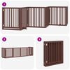 vidaXL Dog Gate Set of 6 Brown Poplar Wood 189 in total length