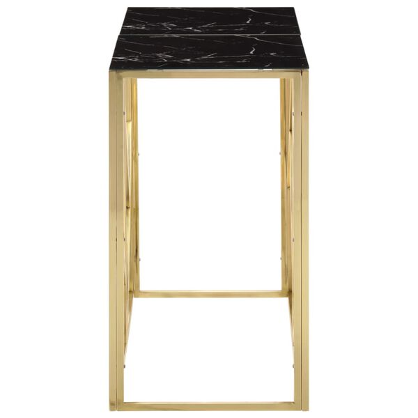 vidaXL Console Table Gold Stainless steel and tempered glass Console Table