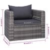 vidaXL Garden Lounge Set Grey Poly rattan Large Removable Covers