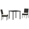 vidaXL Garden Dining Set 5 pcs Black Poly rattan