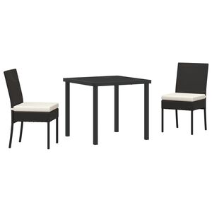 vidaXL Garden Dining Set 5 pcs Black Poly rattan