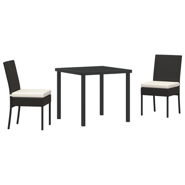 vidaXL Garden Dining Set 5 pcs Black Poly rattan