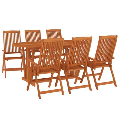 vidaXL 7 Piece Patio Dining Set Solid Wood Eucalyptus