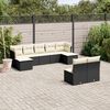 vidaXL Garden Sofa Set Black Poly Rattan 9 Piece Modular
