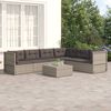 vidaXL Garden Lounge Set Grey PE rattan, powder-coated steel