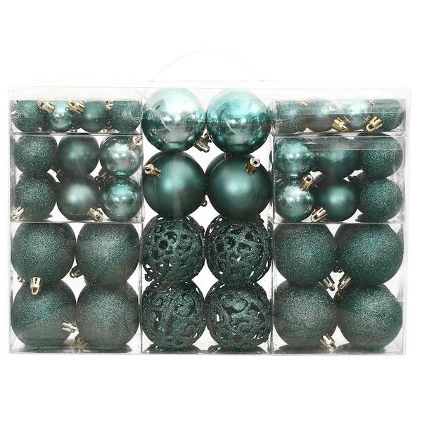vidaXL Christmas Bauble Set of 100 Green Polystyrene Small