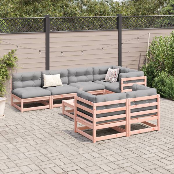 vidaXL Garden Sofa Set Reddish Brown Solid Douglas Fir Wood 8 Piece Set