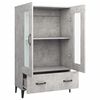 vidaXL Highboard Concrete Grey Engineered wood, Tempered glass Tall