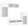 vidaXL TV Wall Unit White Engineered wood, glass Medium to Large