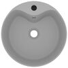 vidaXL Luxury Wash Basin with Overflow Matt Light Grey 14.2x5.1" Ceramic