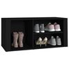 vidaXL Shoe Cabinet Black Engineered wood 39.4x13.8x17.7 in Shoe Cabinet
