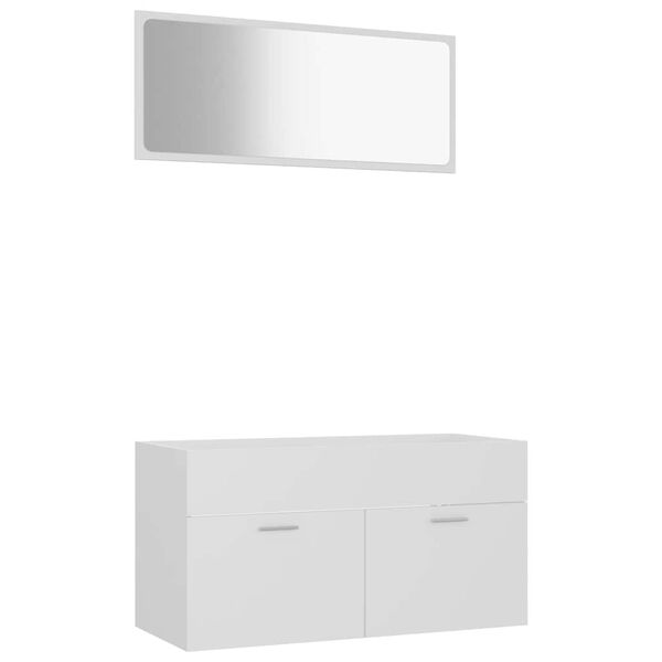 vidaXL Bathroom Furniture Set White Engineered wood Standard size