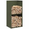 vidaXL Firewood Rack Olive Green 15.7x11.8x31.5" Cold-rolled steel
