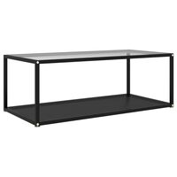 vidaXL Coffee Table Transparent and Black 39.4"x19.7"x13.8" Tempered Glass