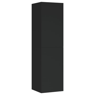 vidaXL TV Stands 2 pcs Black 12"x11.8"x43.3" Engineered Wood